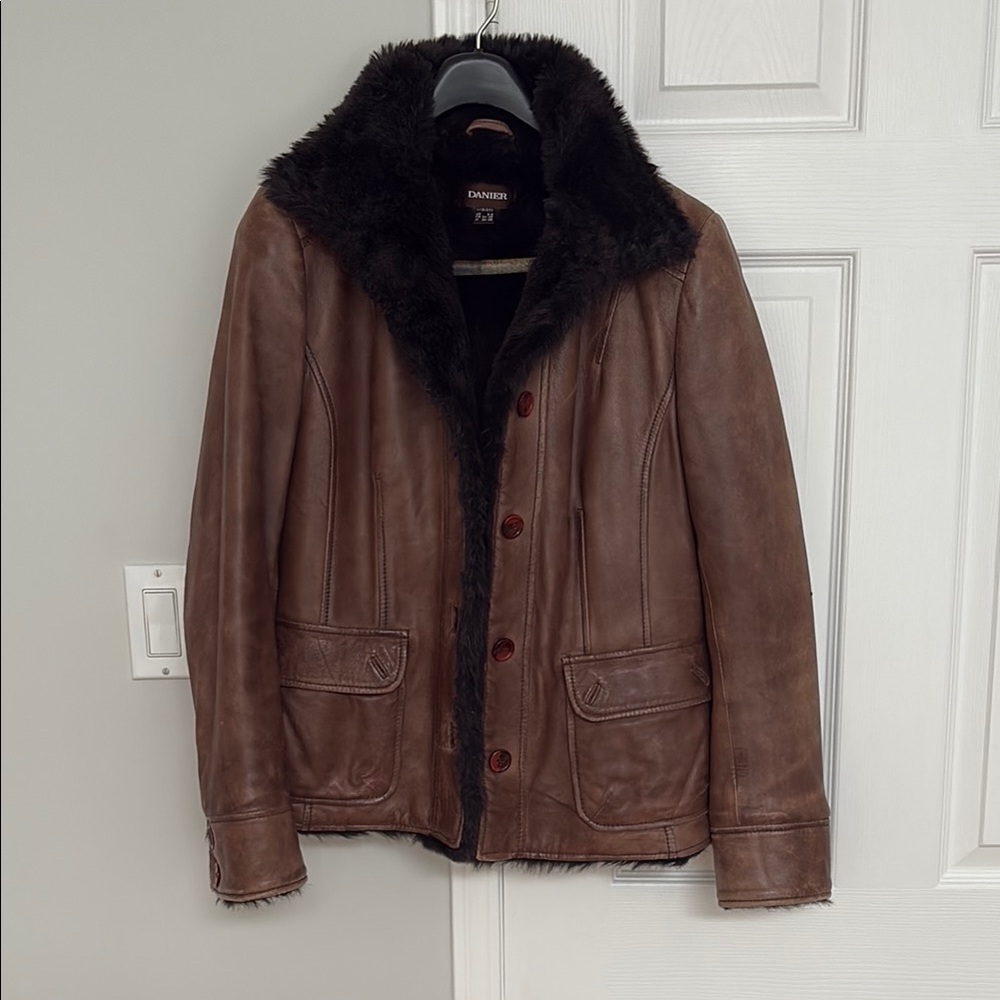 Danier Leather Jacket with Faux Fur Lining